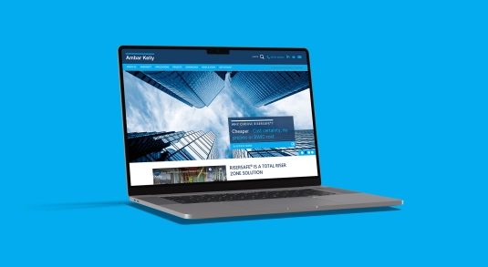 Desktop and mobile visuals of manufacturer, Ambar Kelly's new website